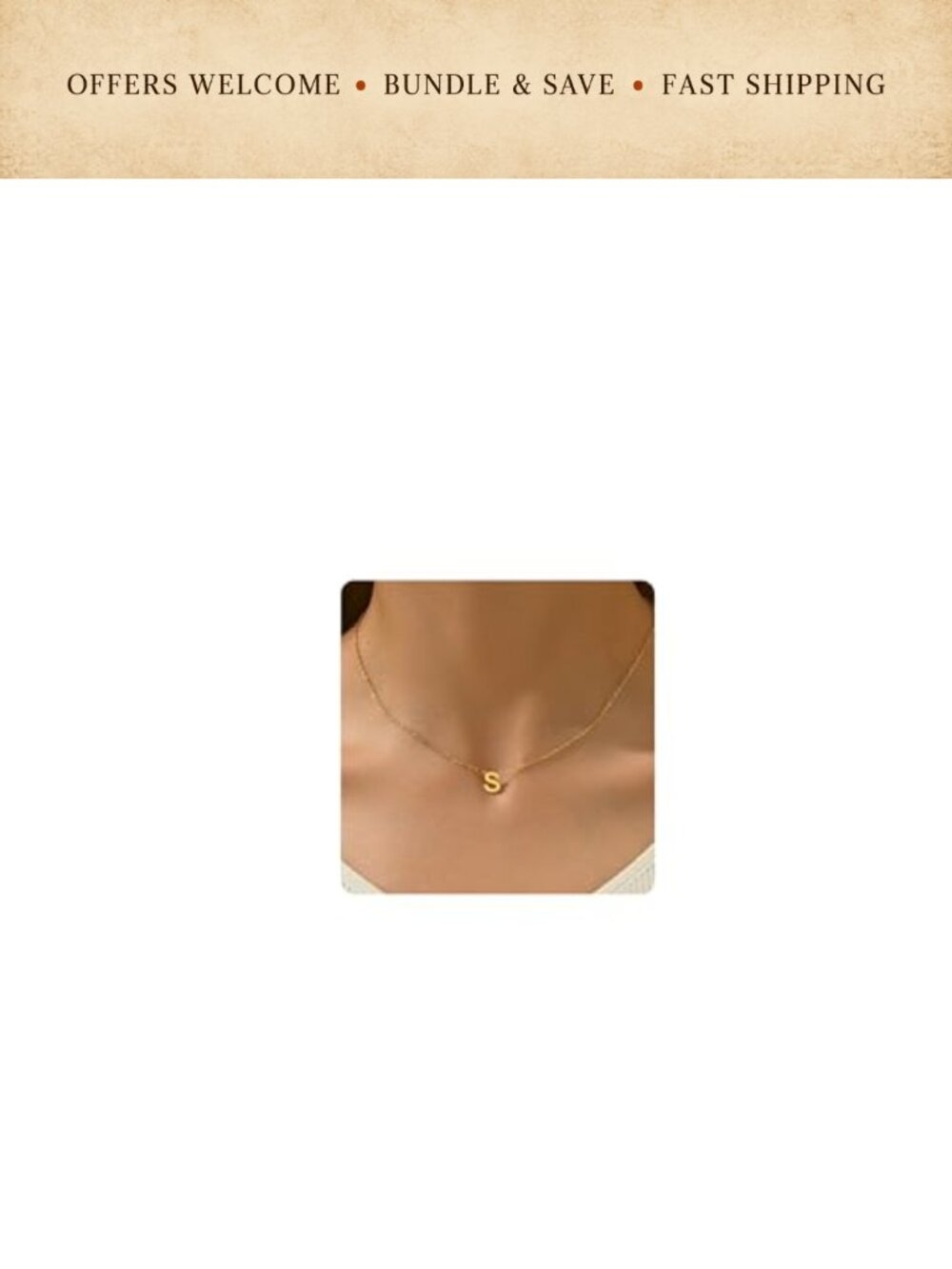 18K Gold Plated Dainty Initial Pendant Necklace Stainless Steel